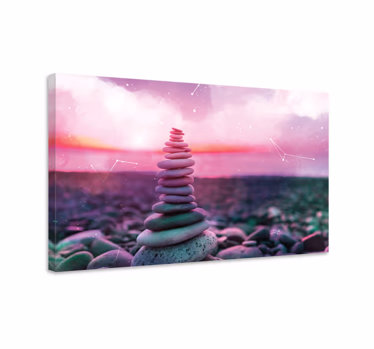 Zen bilder leinwand ausgewogener steinturm - TenStickers