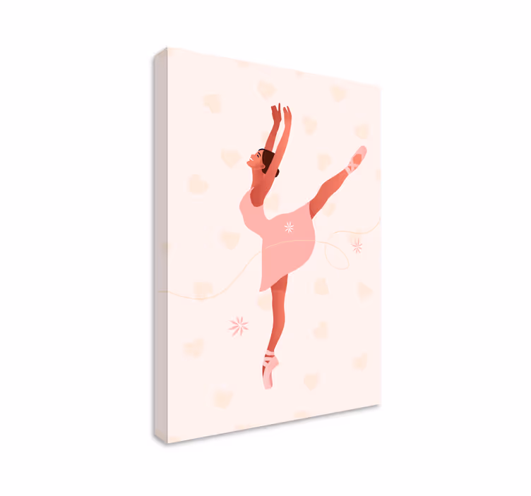Wandbild Ballerina Bailarinas con corazones - TenStickers