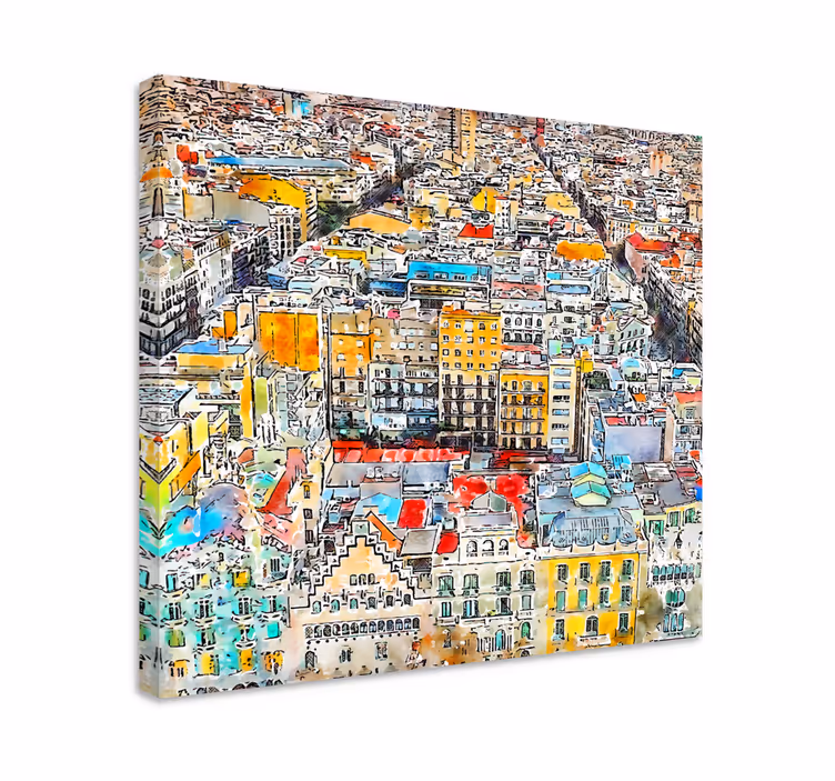 Leinwandbild lebhaftes stadtlandschaft - TenStickers