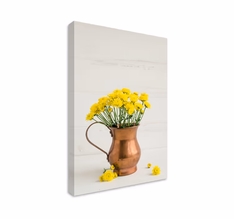Leinwandbild golden blumenarrangement - TenStickers