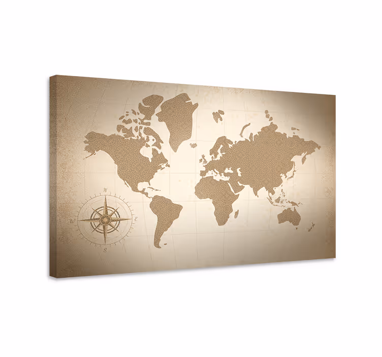 Weltkarte leinwand im vintage-stil - TenStickers