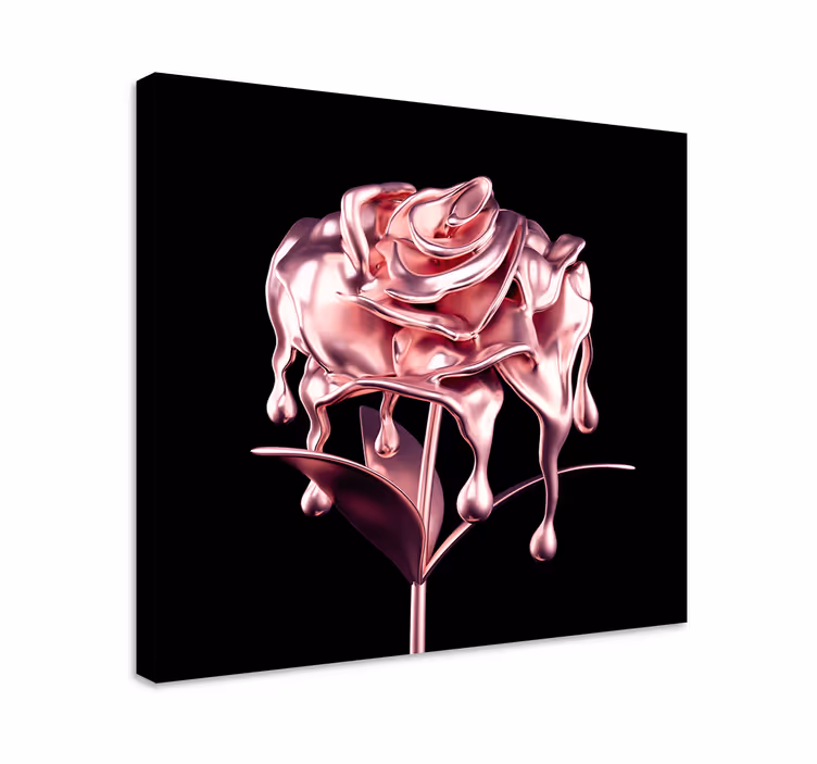 Leinwandbild schmelzende pinke rose - TenStickers