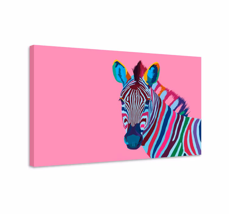 Wandbild tier lebhaftes zebra motiv - TenStickers