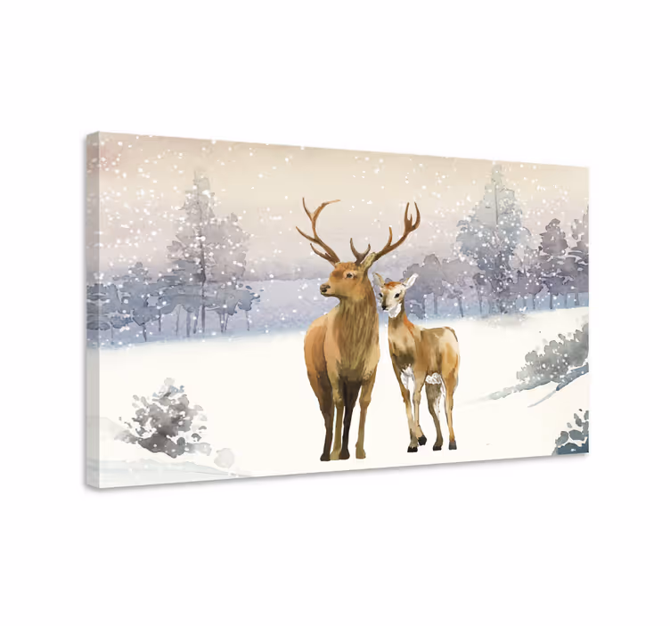 Hirsch Wandbild Familienhirsch - TenStickers