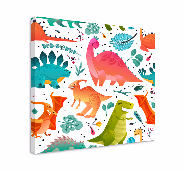 Dinosaurier wandbild buntes dinosaurier abenteuer - TenStickers