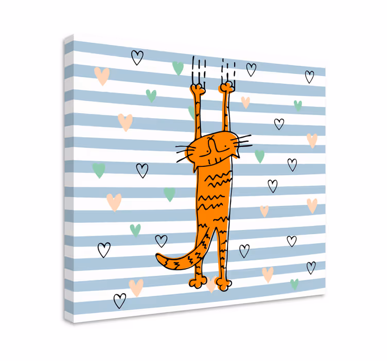 Wandbilder katzen verspielt orangene katze - TenStickers
