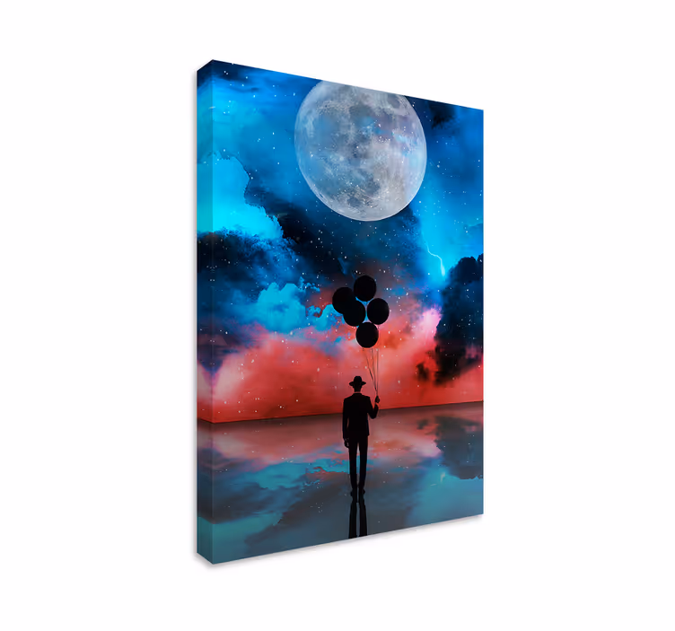 Leinwandbild abstrakt geheimnisvolle ballon-silhouetten - TenStickers