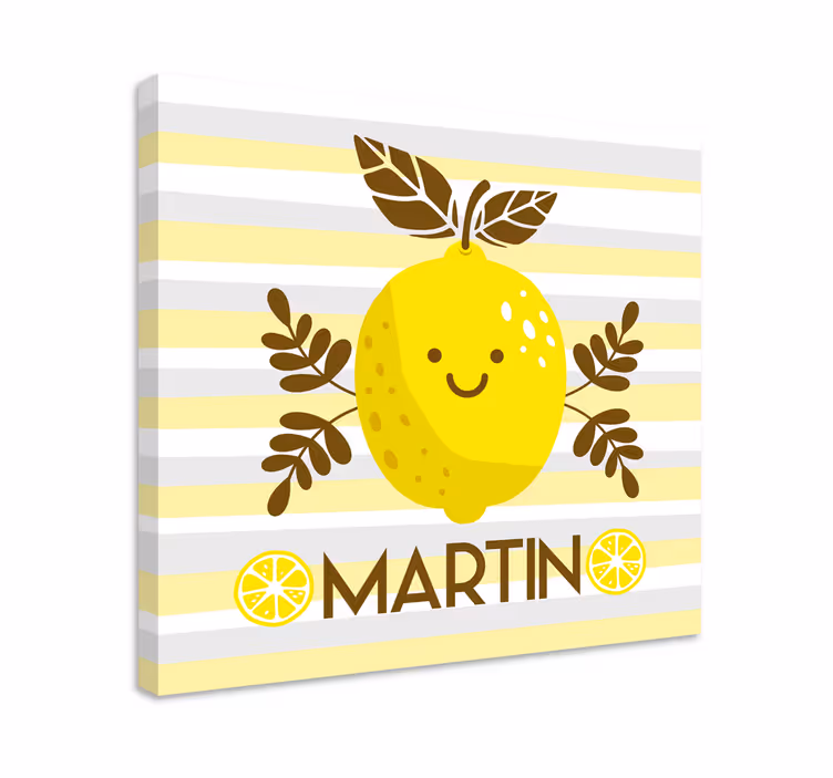 Leinwandbild obst smiling lemon emblem - TenStickers