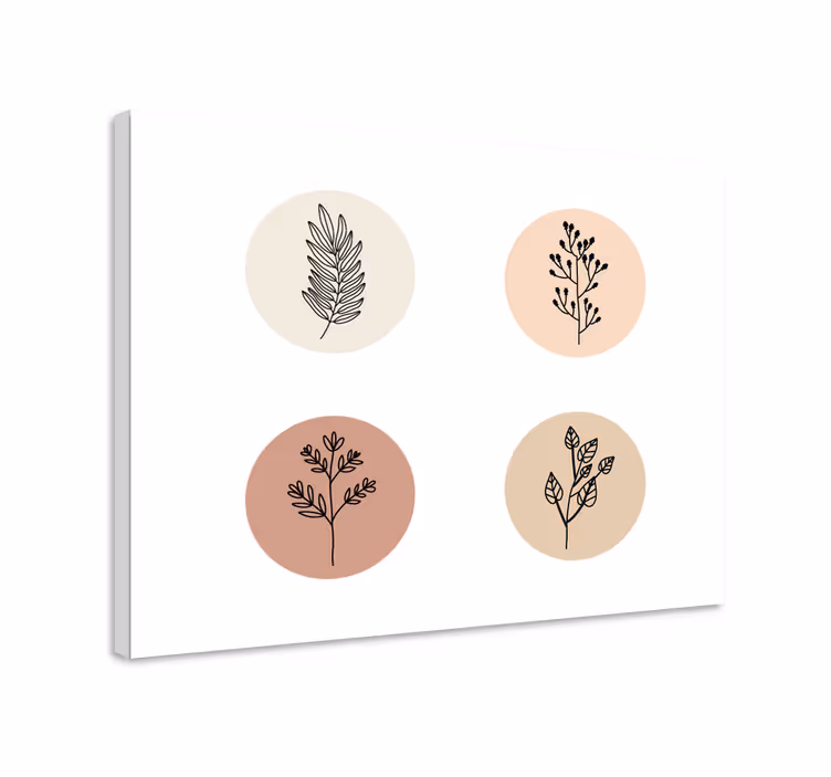 Leinwandbild mit floralen kreis-mustern - TenStickers