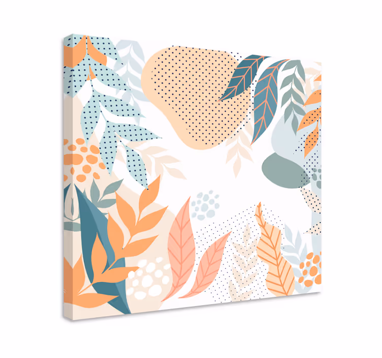 Leinwandbild mit botanischen blättermustern - TenStickers