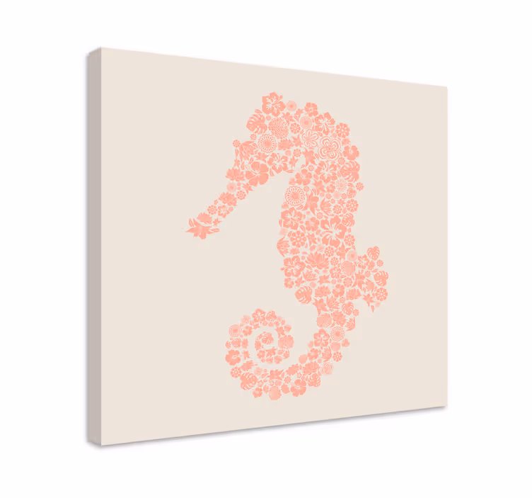 Wandbild elefant mit seepferdchen floraldesign - TenStickers