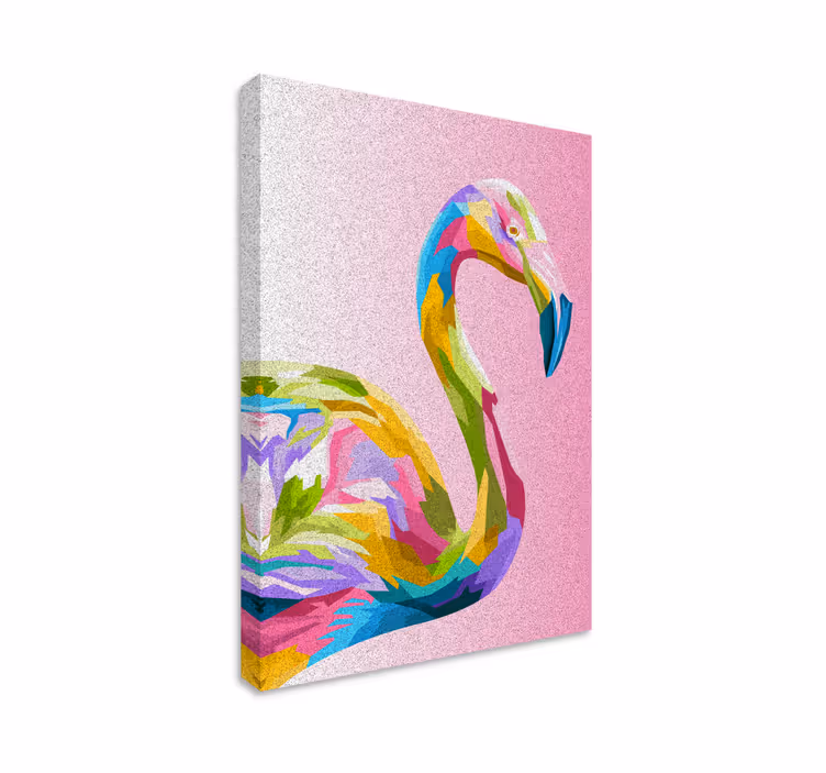 Wandbild tier buntes flamingo profil - TenStickers