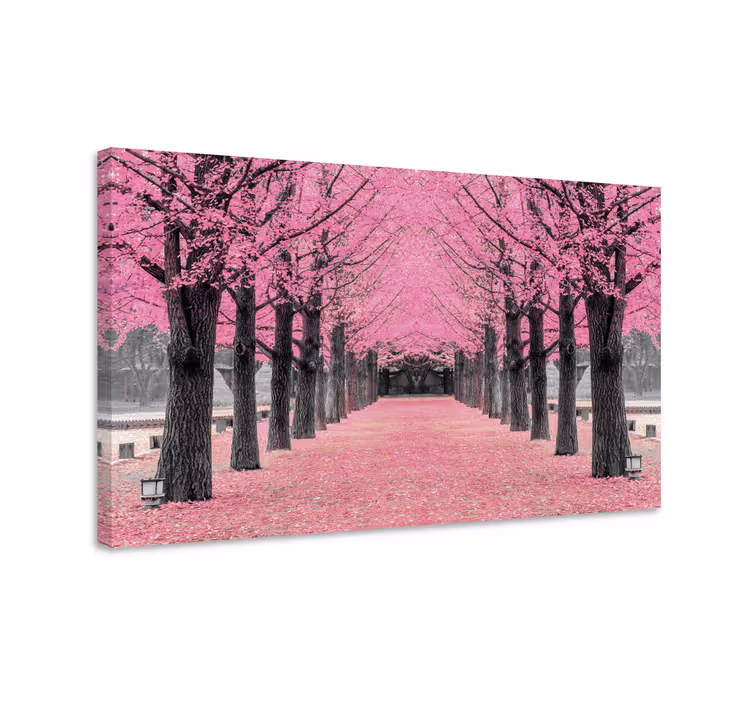 Leinwandbild Flur Rosa bäume wald - TenStickers