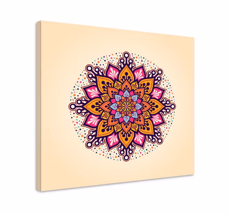 Zen bilder leinwand komplexes botanisches mandala - TenStickers