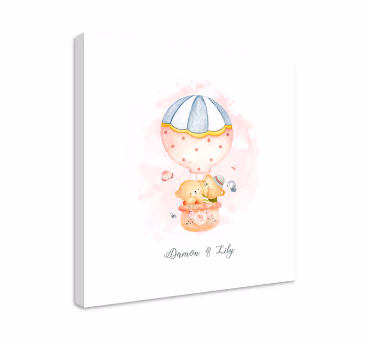 Leinwandbild babys luftballons und bären - TenStickers