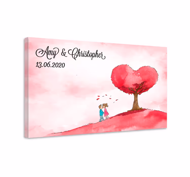 Leinwandbild rustikal herzbaum liebe - TenStickers