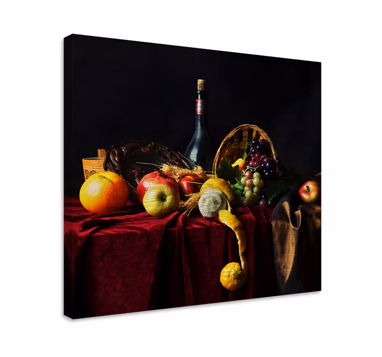 Leinwandbild obst goldene obstarrangement - TenStickers