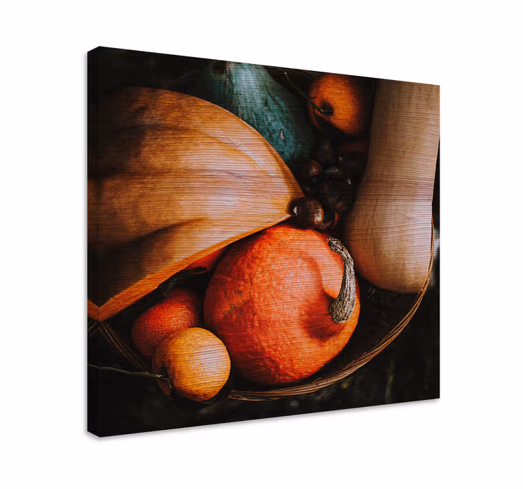 Leinwandbild obst ernte kürbis in orange - TenStickers