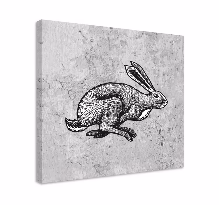 Wandbild tier im design laufender hase - TenStickers