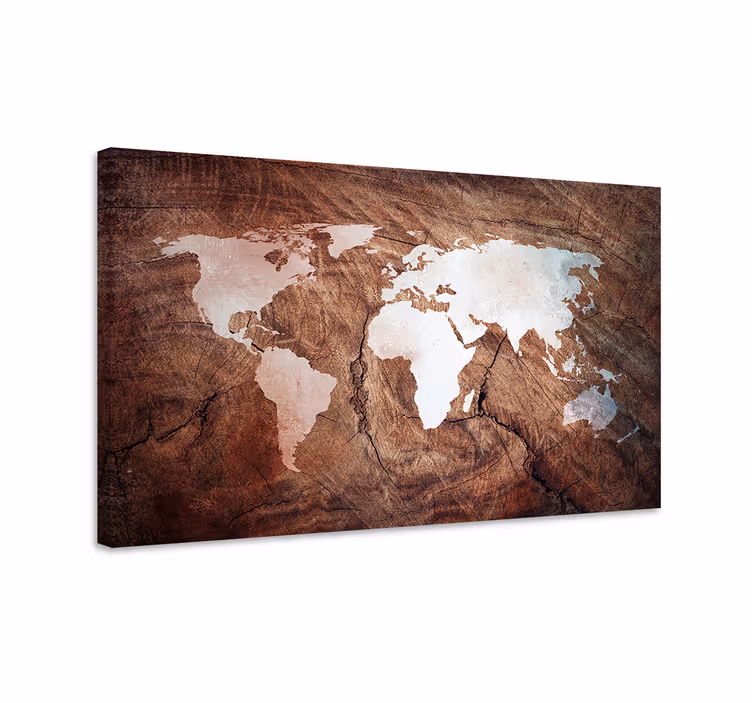 Weltkarte leinwand kontinentkarte - TenStickers