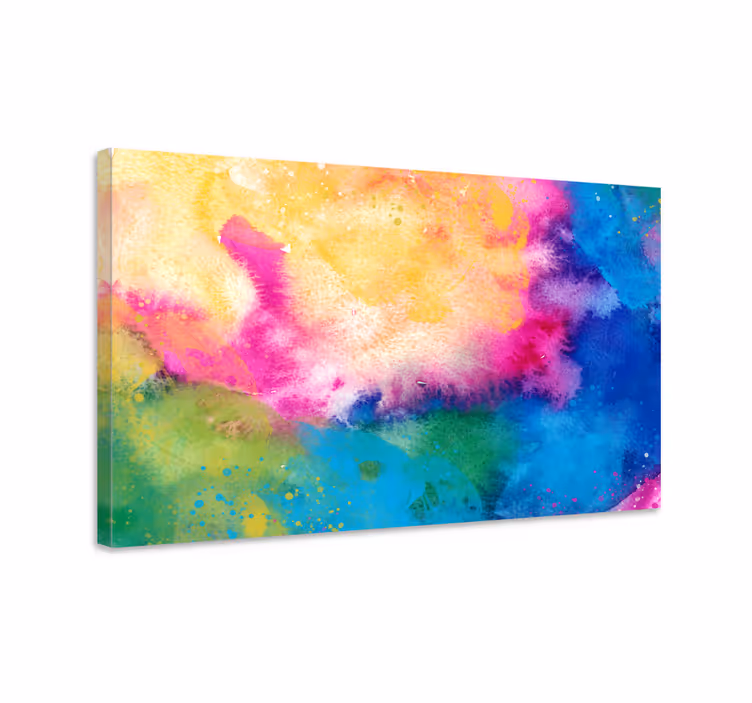 Leinwandbild abstrakt lebendige aquarellwirbel - TenStickers