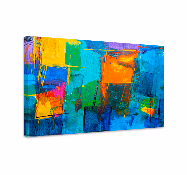 Leinwandbild abstrakt bunte geometrische formen - TenStickers