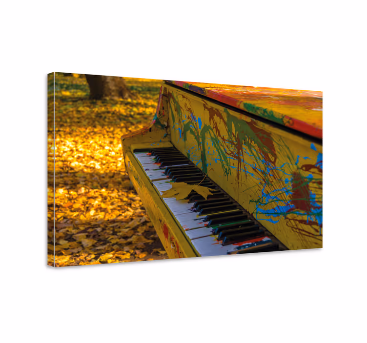 Wandbild Musik herbstliche klaviermelodie - TenStickers