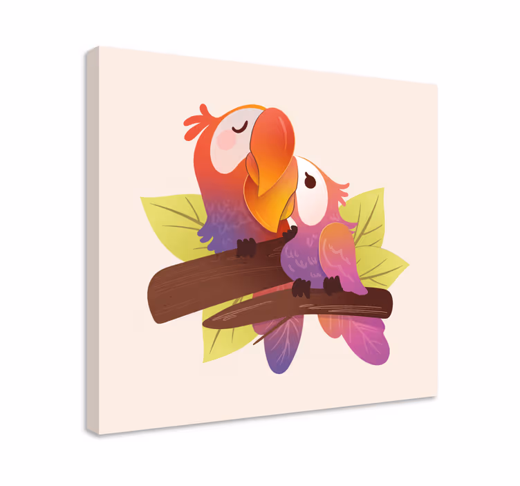 Wandbilder katzen liebevolle umarmung von papageien - TenStickers