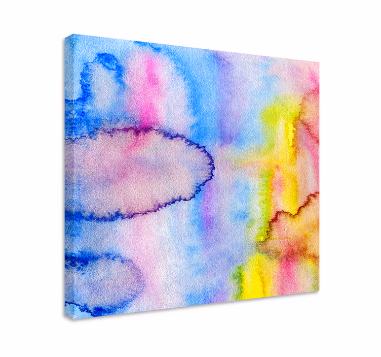 Leinwandbild abstrakt bunte aquarellmischungen - TenStickers