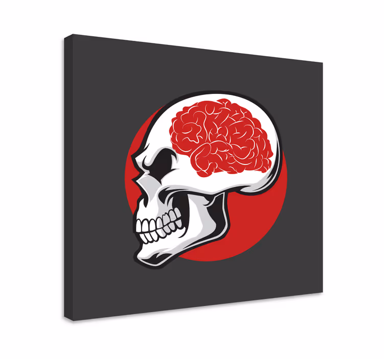 Wandbilder modern Roter schädel mit gehirn - TenStickers