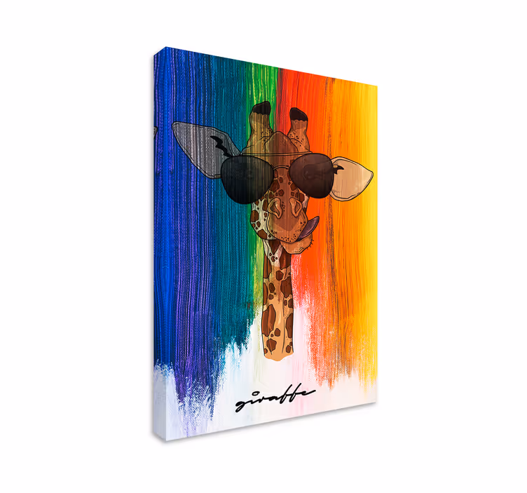 Wandbild Tier Regenbogengiraffe - TenStickers