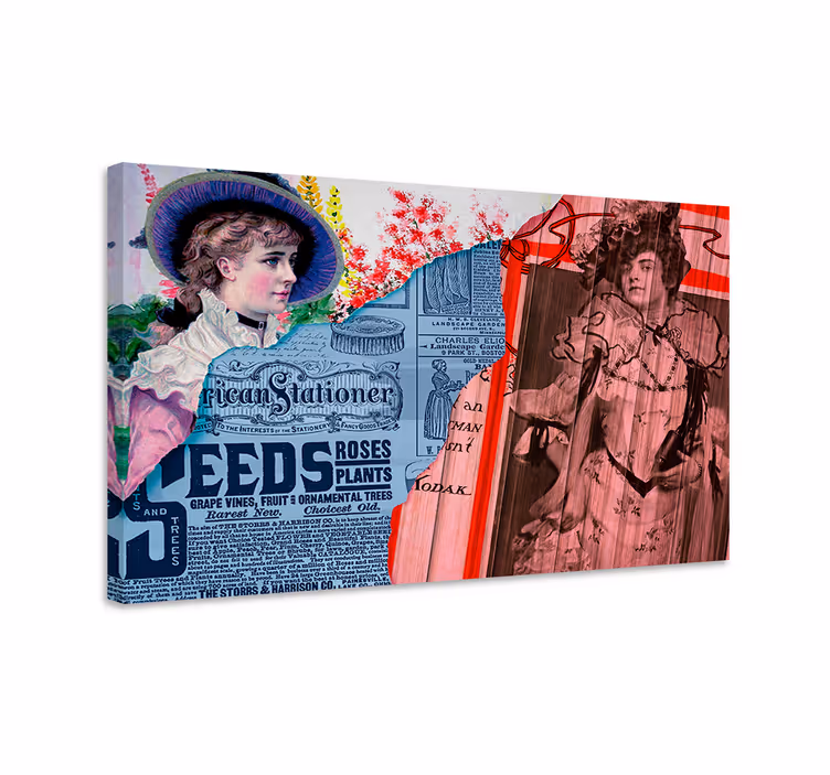 Leinwandbild elegant mit vintage modeporträts - TenStickers