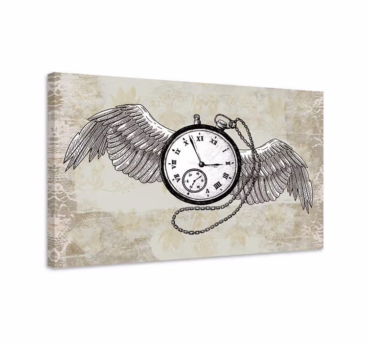 Leinwandbild abstrakt fliegende uhr - TenStickers