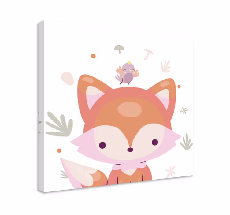 Wandbild tier mit süßem fuchs design - TenStickers