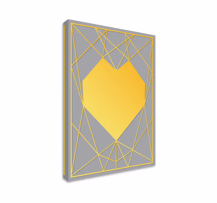 Geometrische wandbilder gelbes herz geometrie - TenStickers