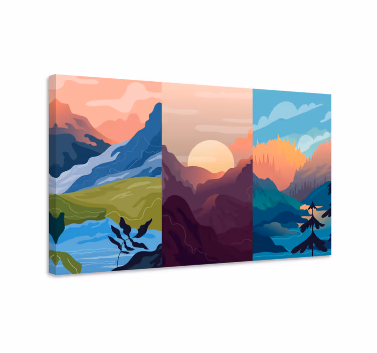 Wandbilder landschaft sonnenaufgang in den bergen - TenStickers