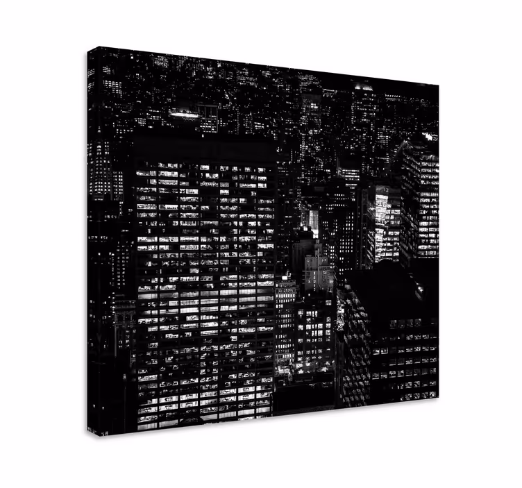 Leinwandbild stadtansicht nacht - TenStickers