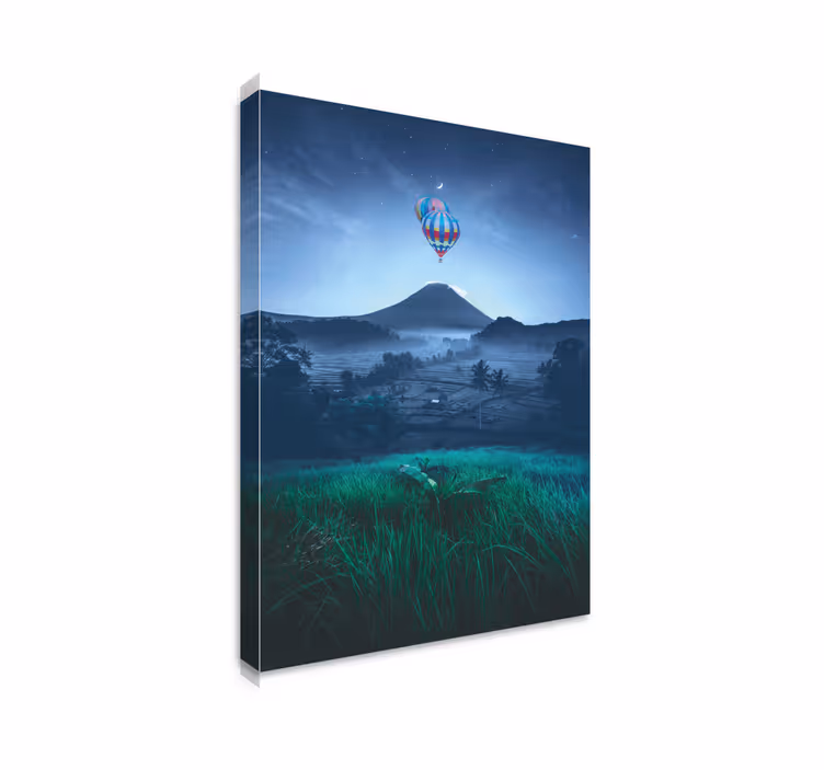 Wandbilder landschaft ballon über dem berg - TenStickers