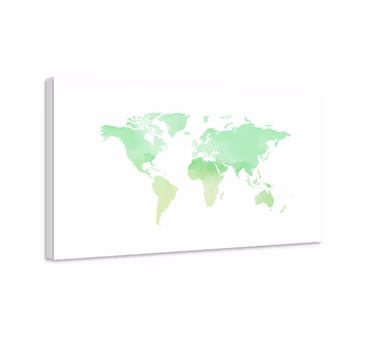 Weltkarte leinwand aquarell weltkarte - TenStickers