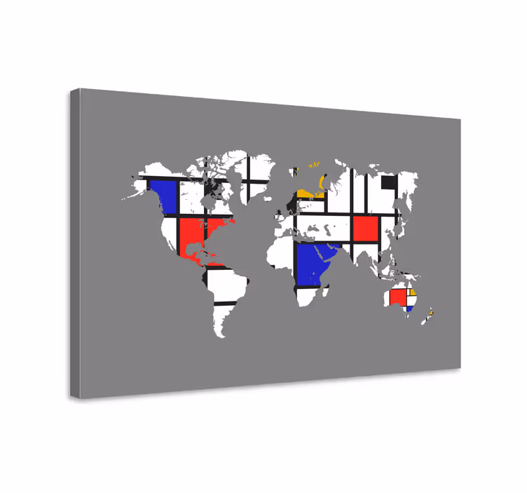 Weltkarte leinwand weltkarte komposition - TenStickers
