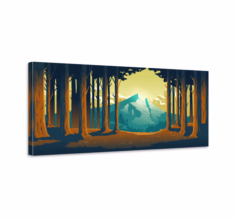 Wandbilder landschaft bergwaldansicht - TenStickers