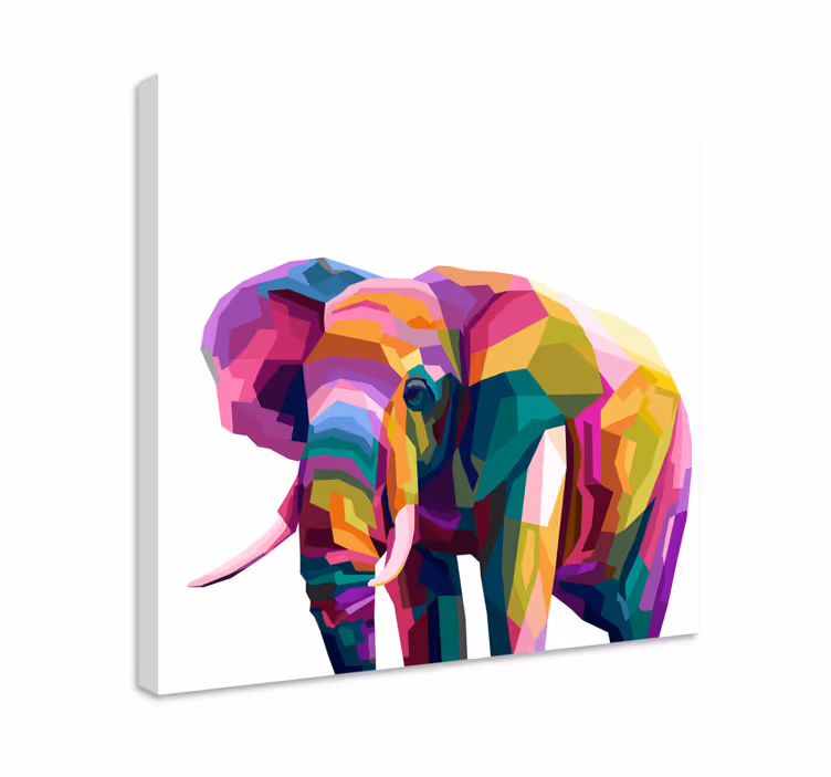 Wandbild Elefant Mehrfarbiger realistischer elefant - TenStickers