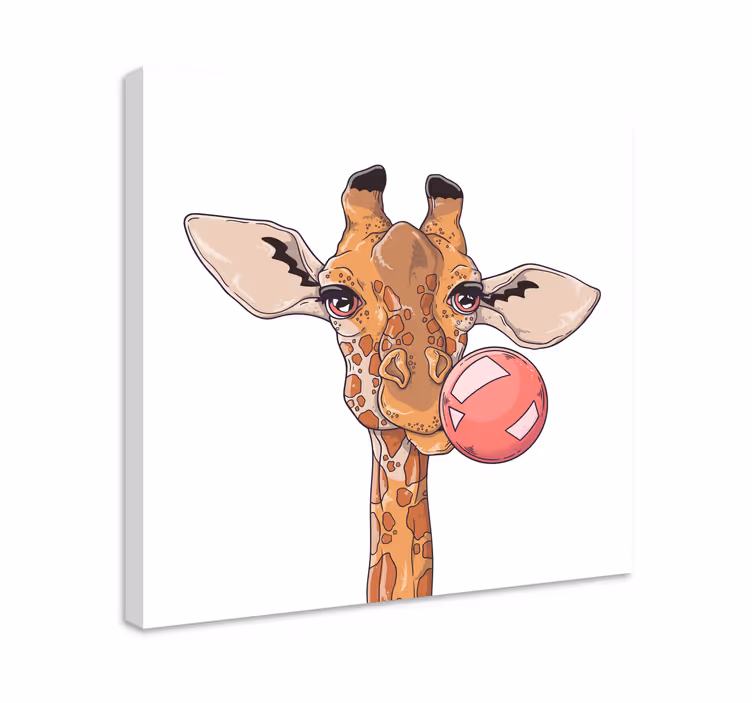 Wandbild tier giraffe mit blase - TenStickers