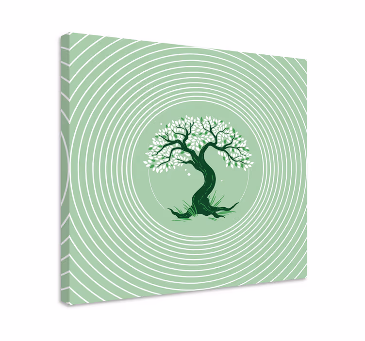 Wandbild baum verzwungener grüner baum - TenStickers