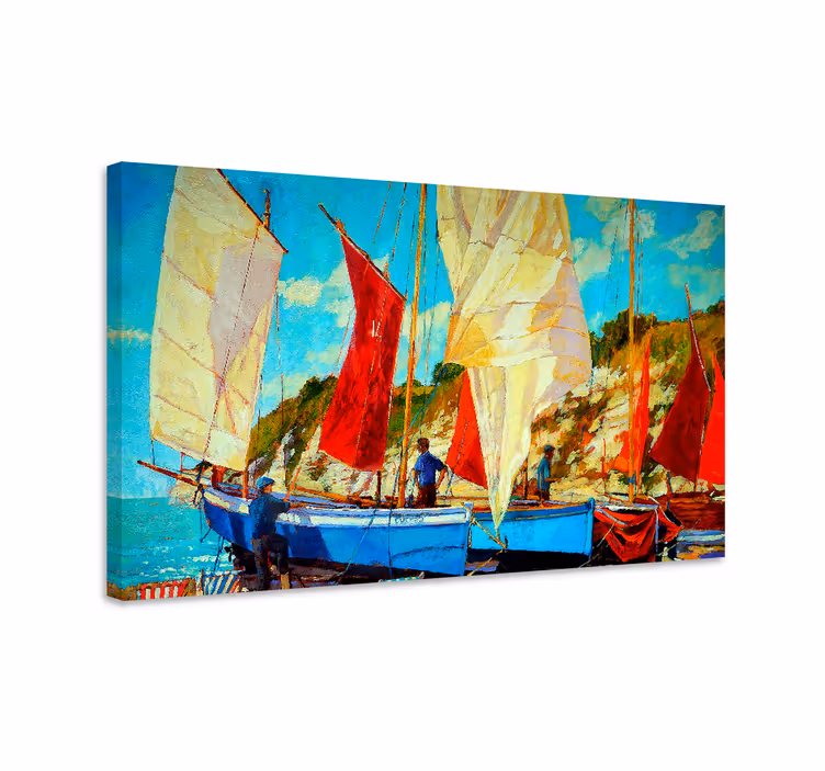Wandbilder landschaft segelboote szene - TenStickers