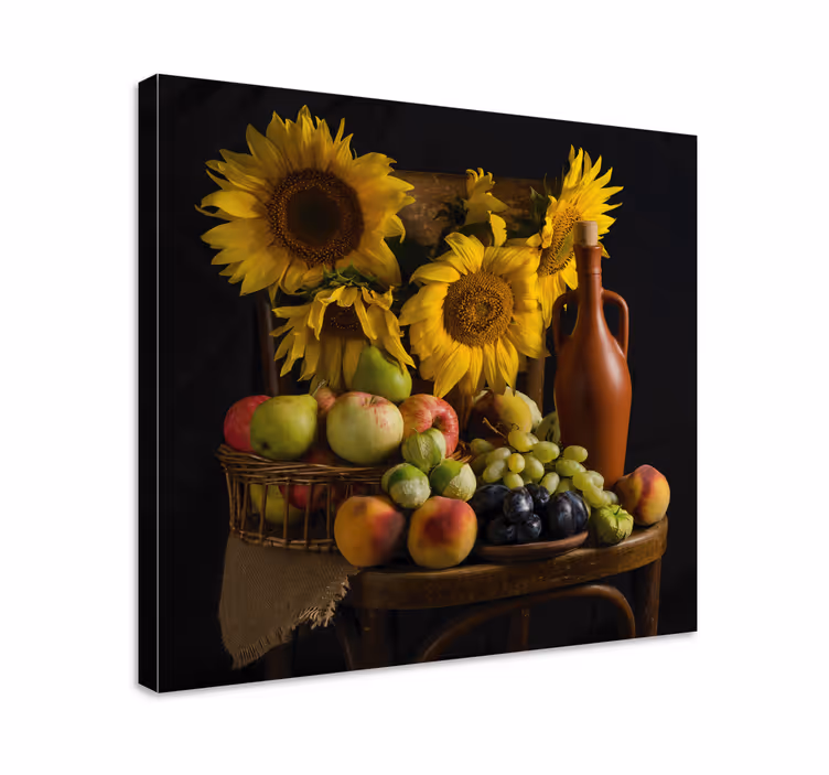 Leinwandbild sonnenblumen und früchte - TenStickers