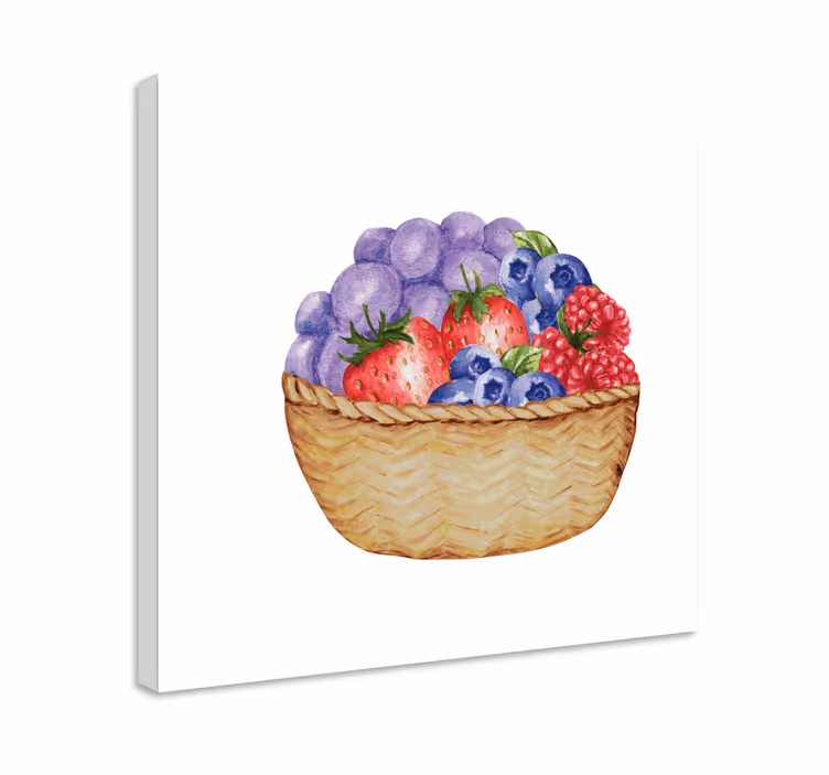 Leinwandbild obst Üppiger obstkorb - TenStickers