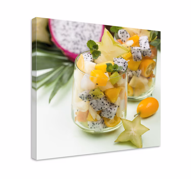Leinwandbild Obst Mango und grüne gläser - TenStickers