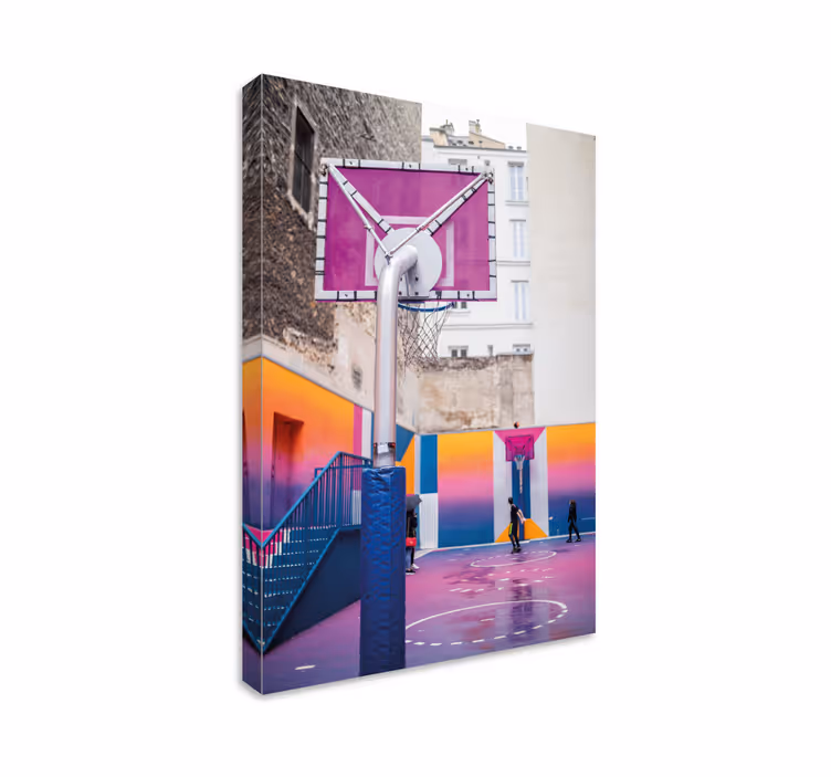 Leinwandbild sport urbaner basketballplatz - TenStickers