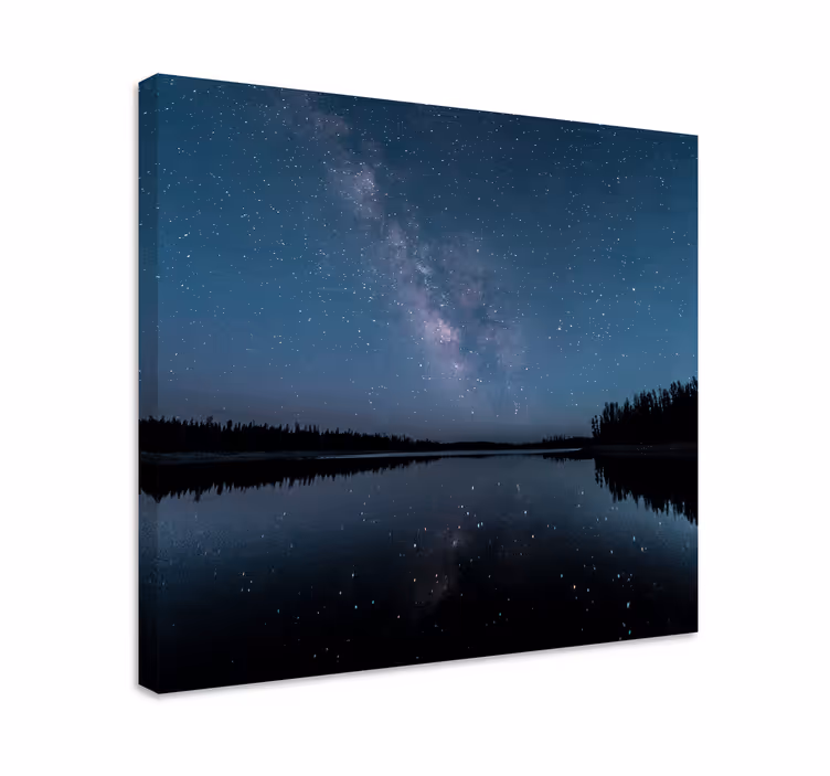 Wandbilder landschaft sternen nacht reflexion - TenStickers